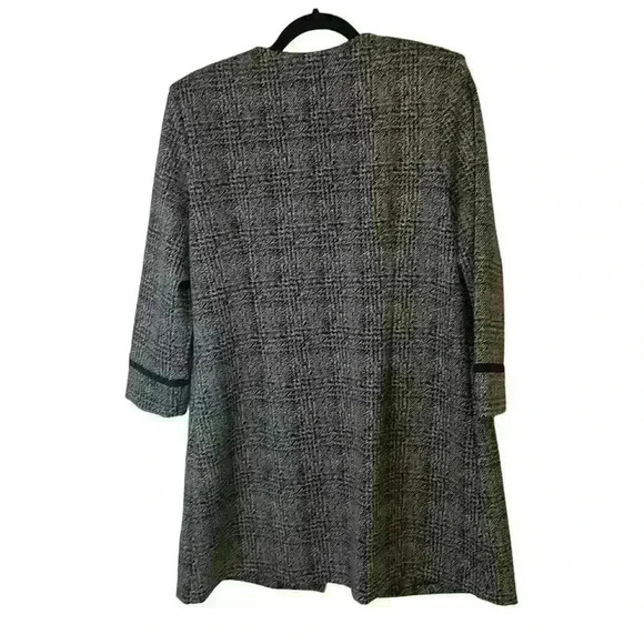 Joseph Ribkoff casual jacket black and grey houndstooth mid length size 12 - Picture 5 of 7